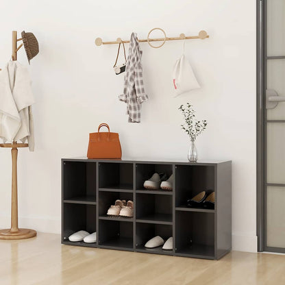 Shoe Bench Gray 40.6"x11.8"x21.7" Engineered Wood
