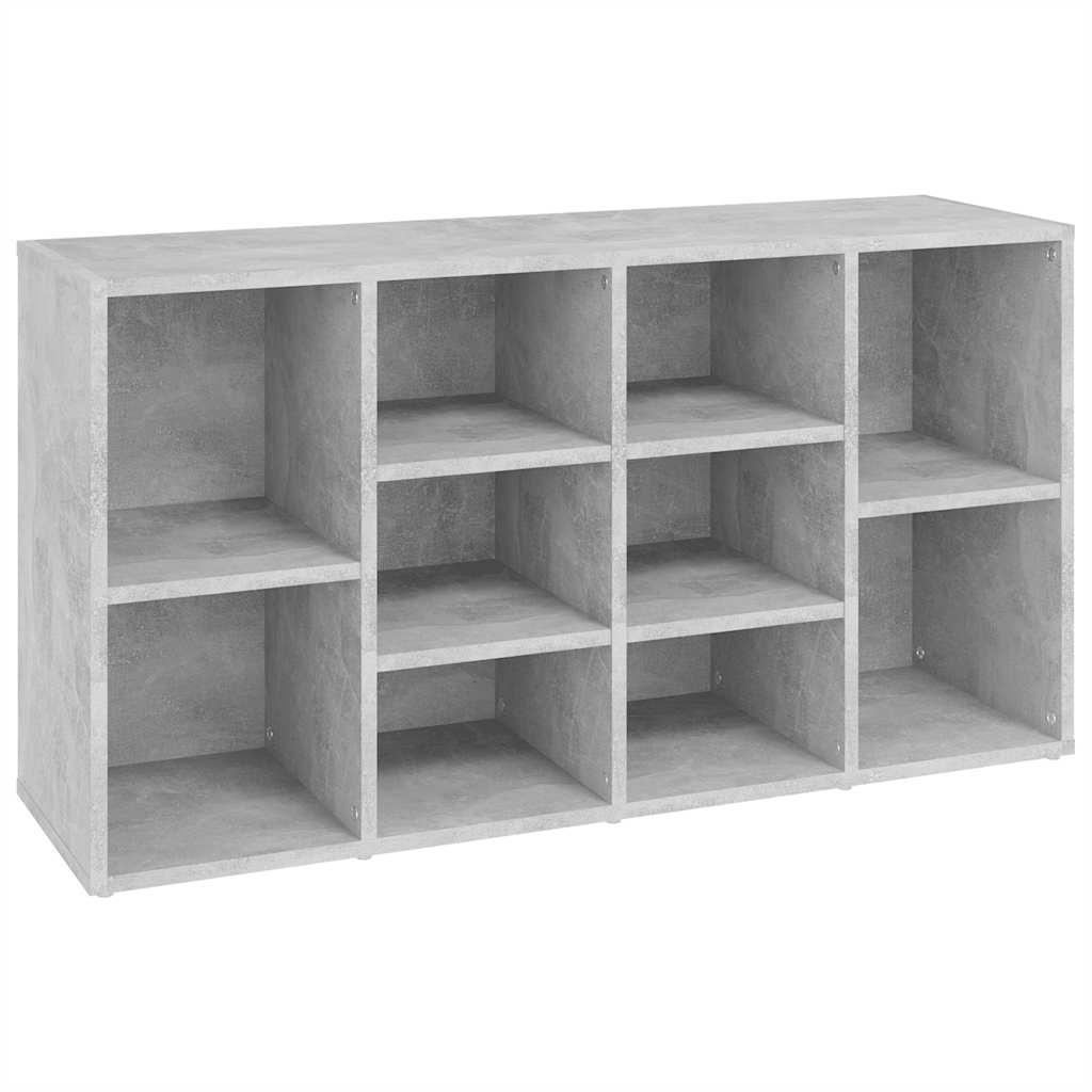 Shoe Bench Concrete Grey 40.6x11.8x21.7" Engineered Wood
