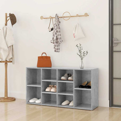 Shoe Bench Concrete Grey 40.6x11.8x21.7" Engineered Wood