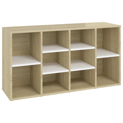 Shoe Bench White and Sonoma Oak 40.6"x11.8"x21.7" Engineered Wood