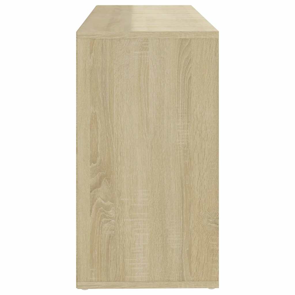 Shoe Bench White and Sonoma Oak 40.6"x11.8"x21.7" Engineered Wood