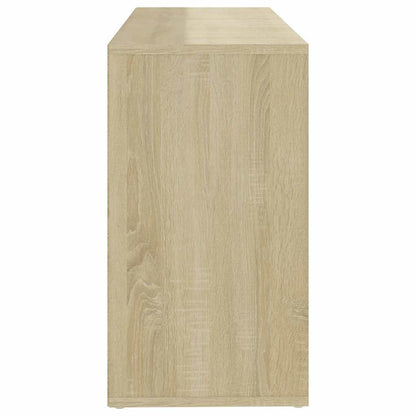Shoe Bench White and Sonoma Oak 40.6"x11.8"x21.7" Engineered Wood