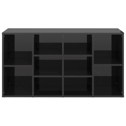 Shoe Bench High Gloss Black 40.6"x11.8"x21.7" Engineered Wood