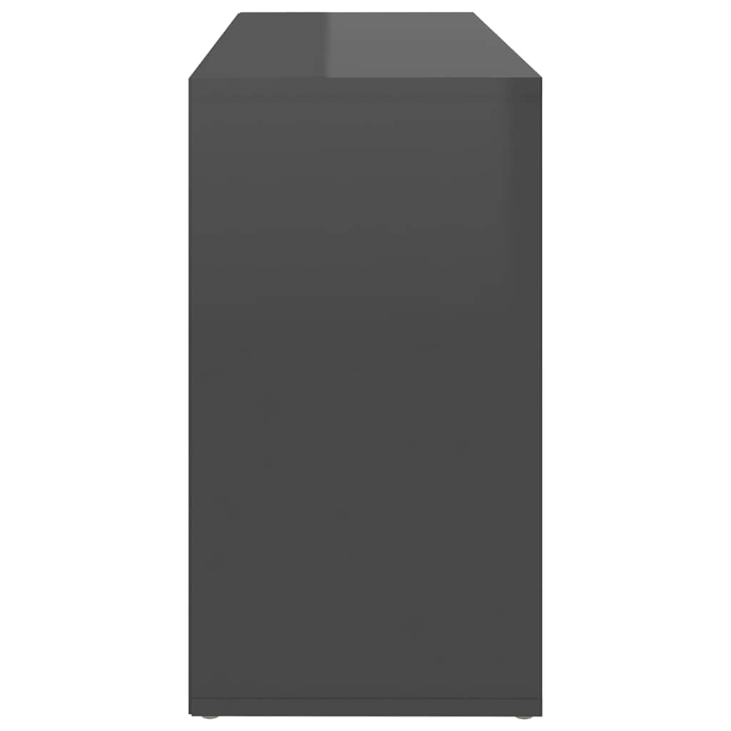 Shoe Bench High Gloss Gray 40.6"x11.8"x21.7" Engineered Wood
