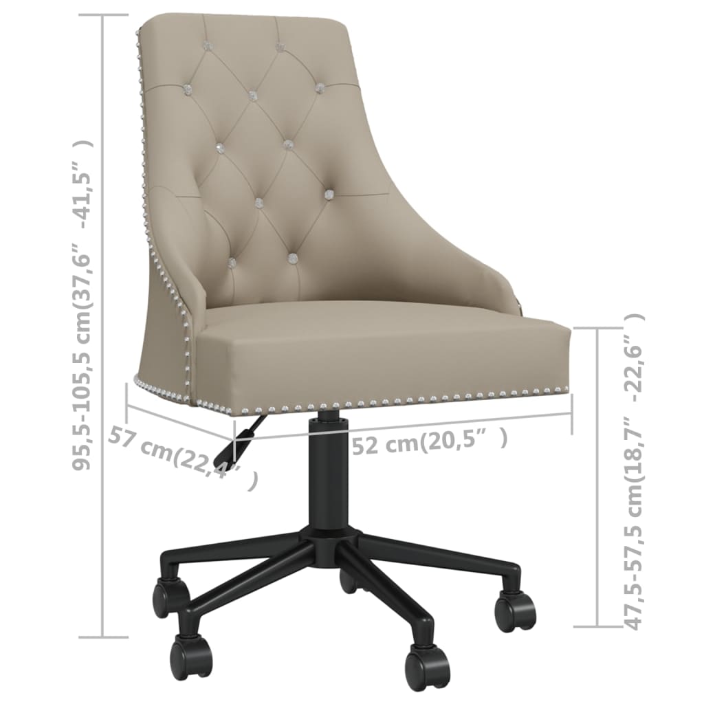 Swivel Office Chair Light Gray Velvet