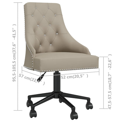 Swivel Office Chair Light Gray Velvet