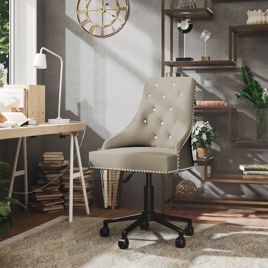 Swivel Office Chair Light Gray Velvet
