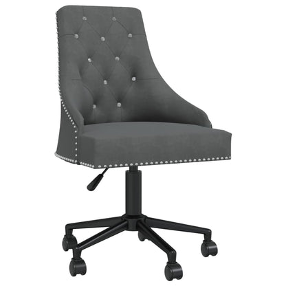 Swivel Office Chair Dark Gray Velvet