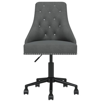 Swivel Office Chair Dark Gray Velvet