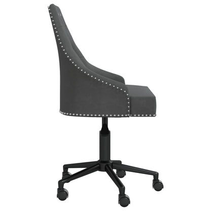 Swivel Office Chair Dark Gray Velvet