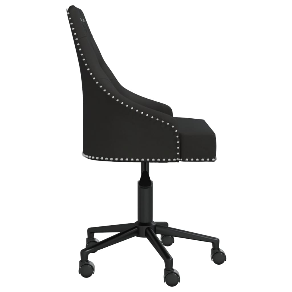 Swivel Office Chair Black Velvet