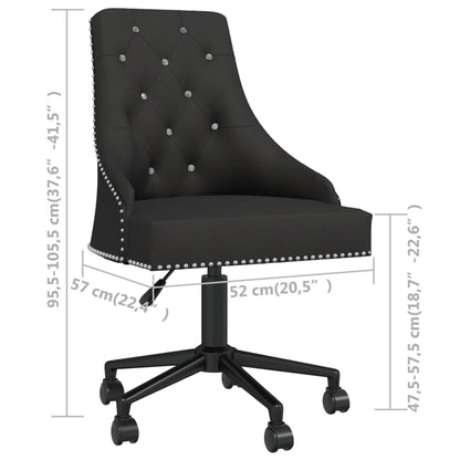 Swivel Office Chair Black Velvet