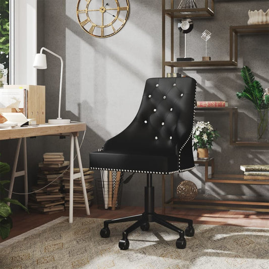 Swivel Office Chair Black Velvet