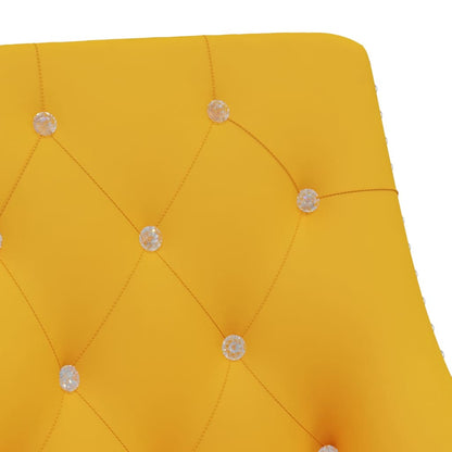 Swivel Office Chair Yellow Velvet