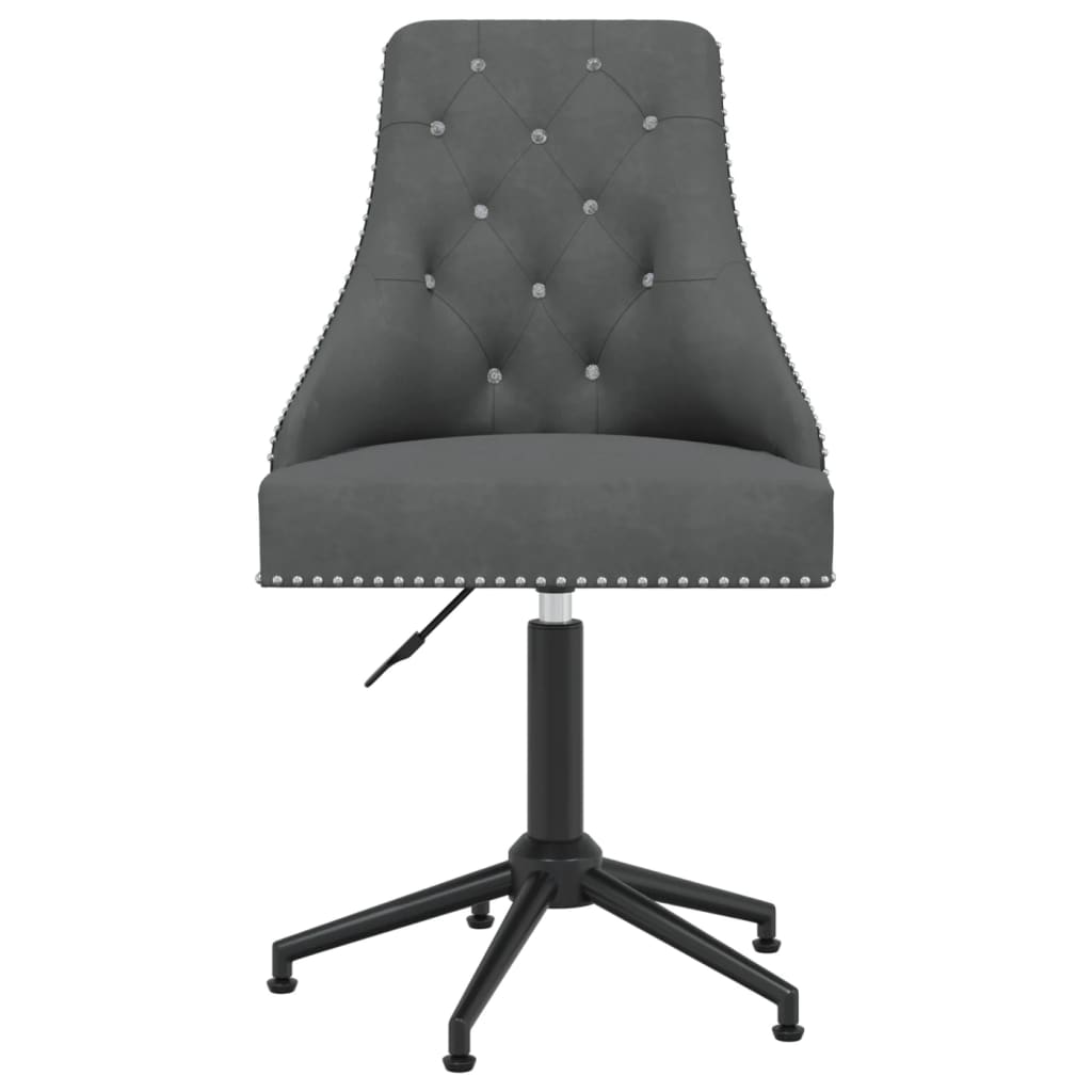 Swivel Office Chair Dark Gray Velvet