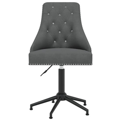 Swivel Office Chair Dark Gray Velvet