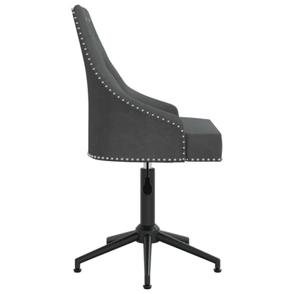 Swivel Office Chair Dark Gray Velvet
