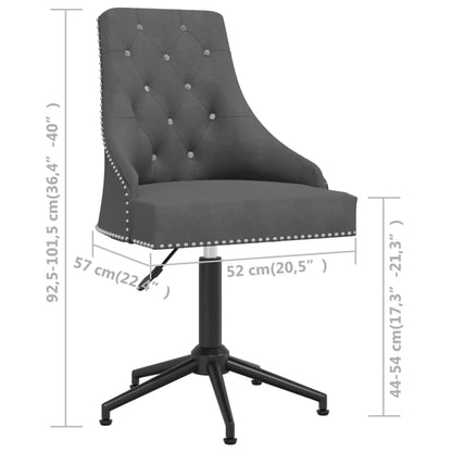 Swivel Office Chair Dark Gray Velvet