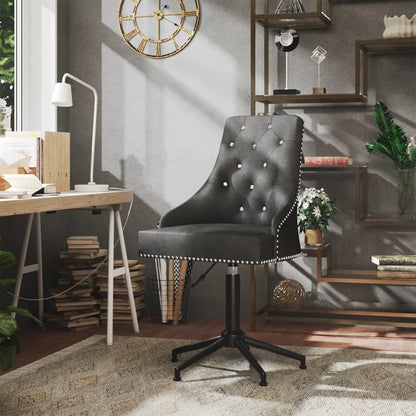 Swivel Office Chair Dark Gray Velvet