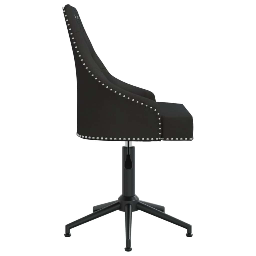Swivel Office Chair Black Velvet