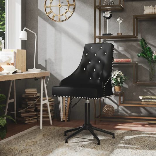 Swivel Office Chair Black Velvet