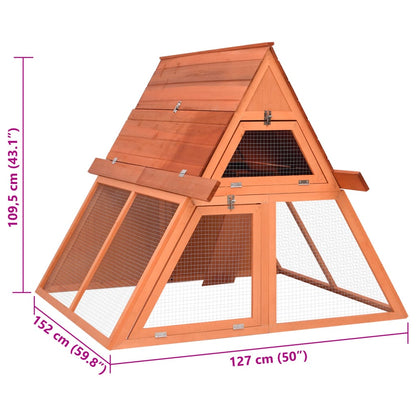 Rabbit Hutch Natural Wood Solid Firwood Large Sturdy