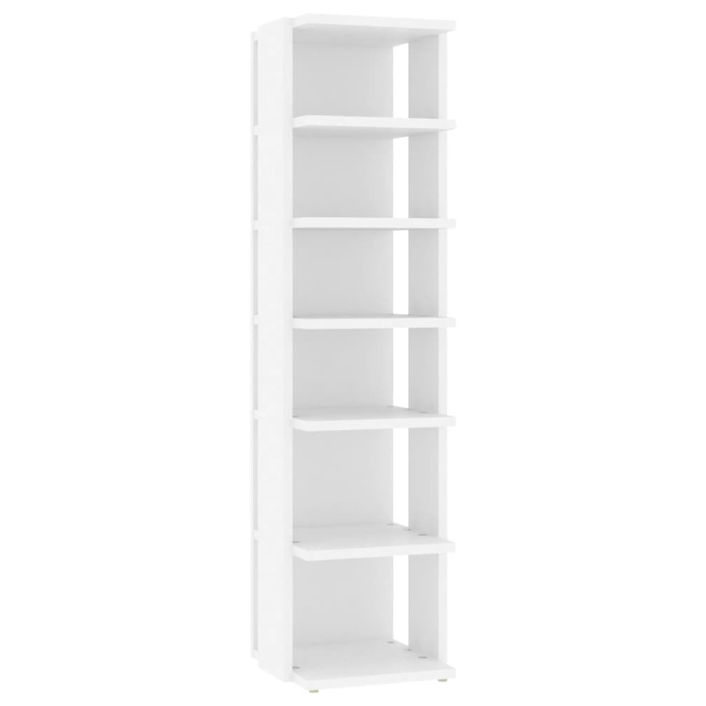 Shoe Cabinet White 10.8x10.6x40.2" Engineered Wood