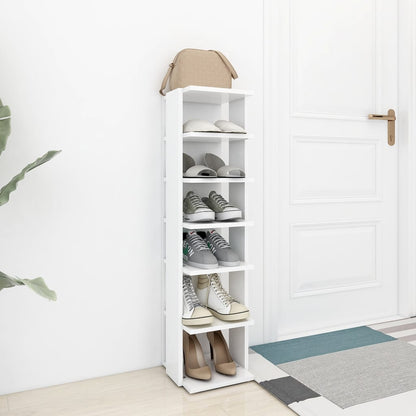Shoe Cabinet White 10.8x10.6x40.2" Engineered Wood