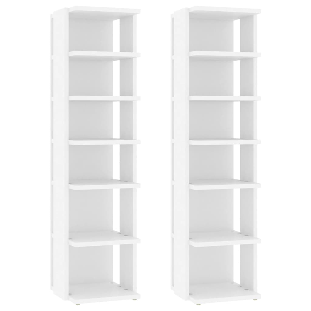 Shoe Cabinets 2 pcs White 10.8x10.6x40.2" Engineered Wood
