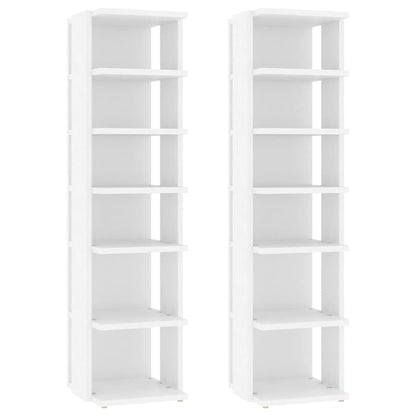 Shoe Cabinets 2 pcs White 10.8x10.6x40.2" Engineered Wood