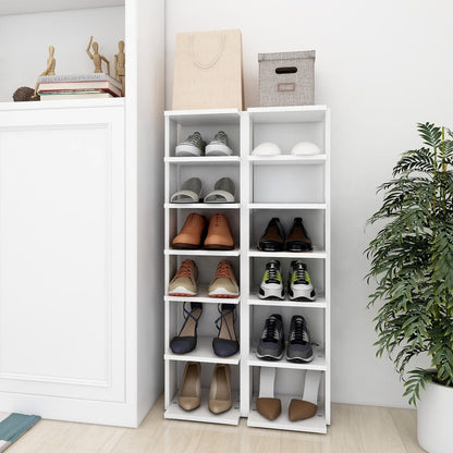 Shoe Cabinets 2 pcs White 10.8x10.6x40.2" Engineered Wood