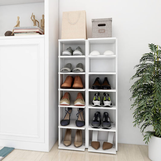 Shoe Cabinets 2 pcs White 10.8x10.6x40.2" Engineered Wood