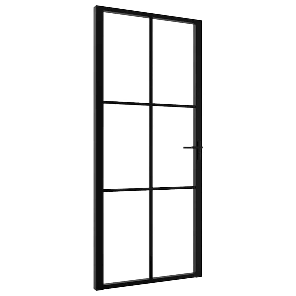 Interior doors Black and Transparent 36.61 x 79.33 in Aluminium