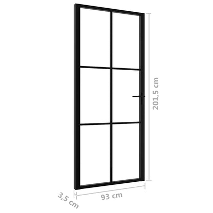 Interior doors Black and Transparent 36.61 x 79.33 in Aluminium