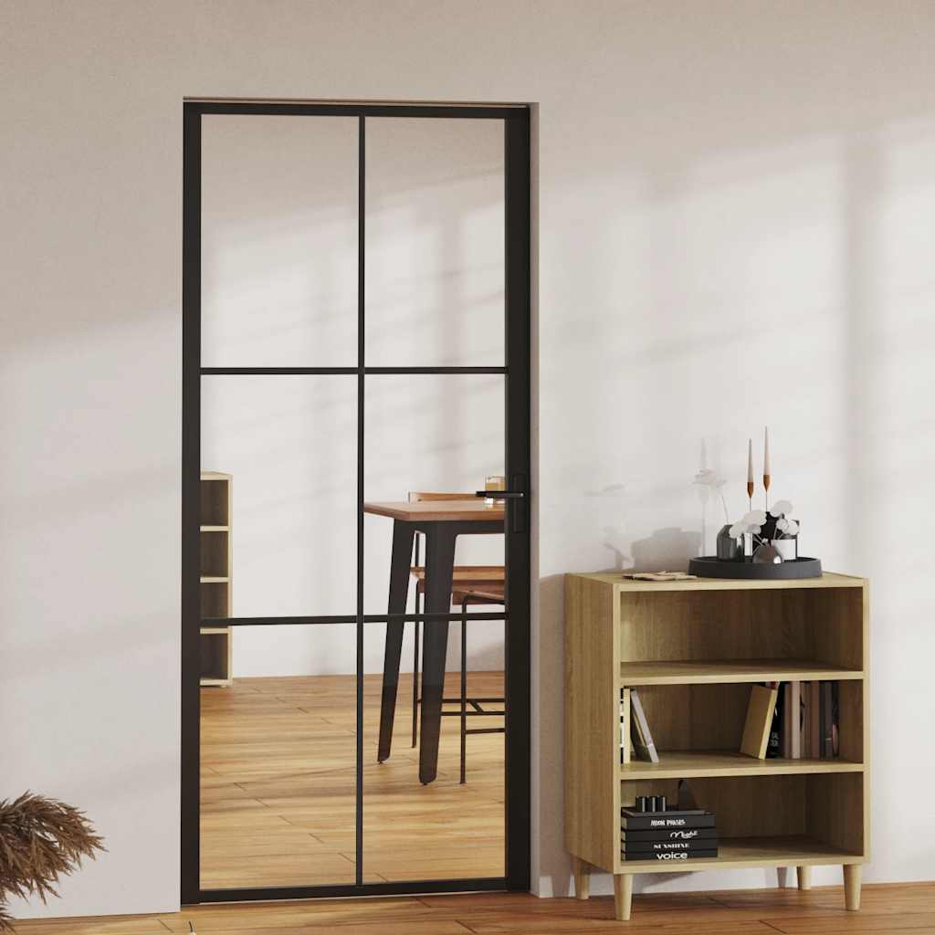 Interior doors Black and Transparent 36.61 x 79.33 in Aluminium