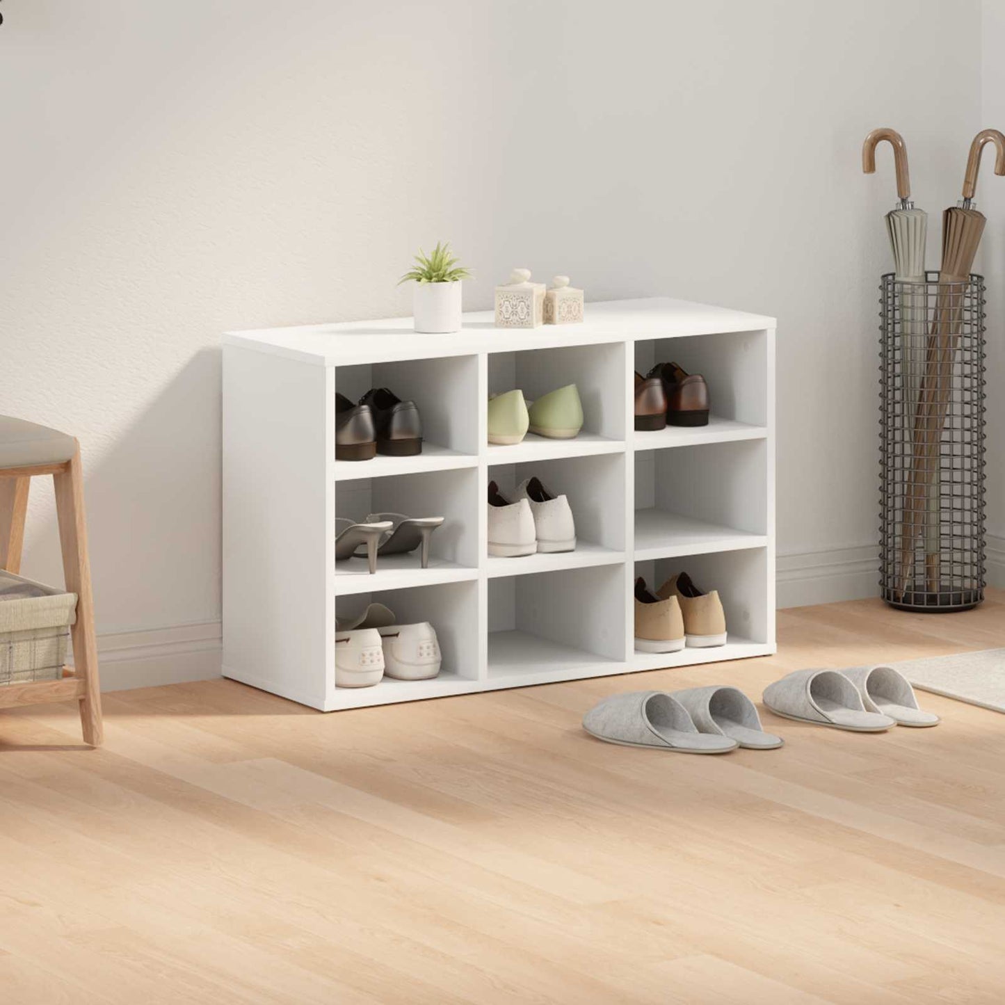 Shoe Cabinet White 30.51 x 11.81 x 20.08 in Engineered Wood