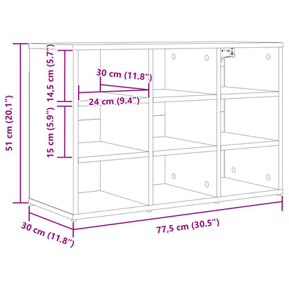 Shoe Cabinet White 30.51 x 11.81 x 20.08 in Engineered Wood