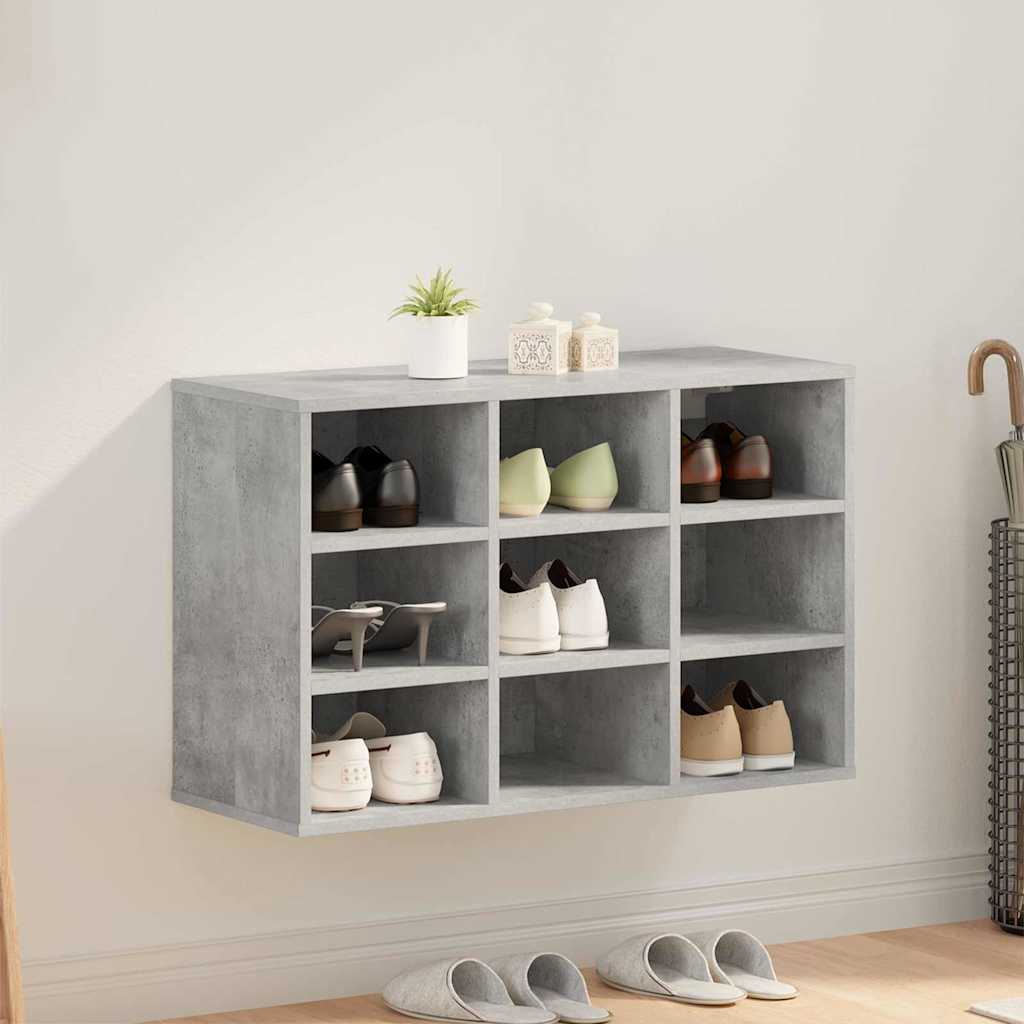 Shoe Cabinet with Shelf Concrete grey 30.51 x 11.81 x 20.08 in