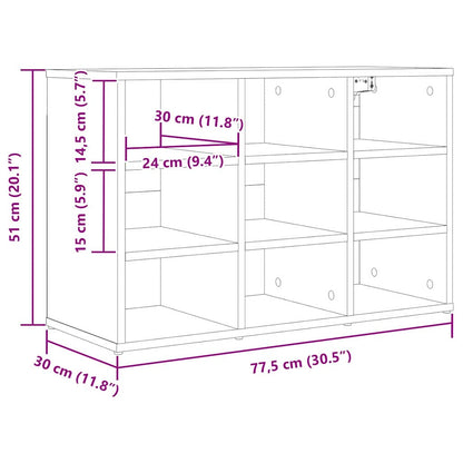 Shoe Cabinet with Shelf Concrete grey 30.51 x 11.81 x 20.08 in