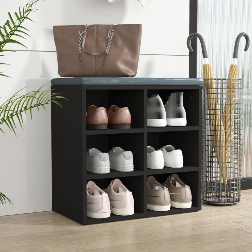 Shoe Cabinet Black 20.7x11.8x19.7