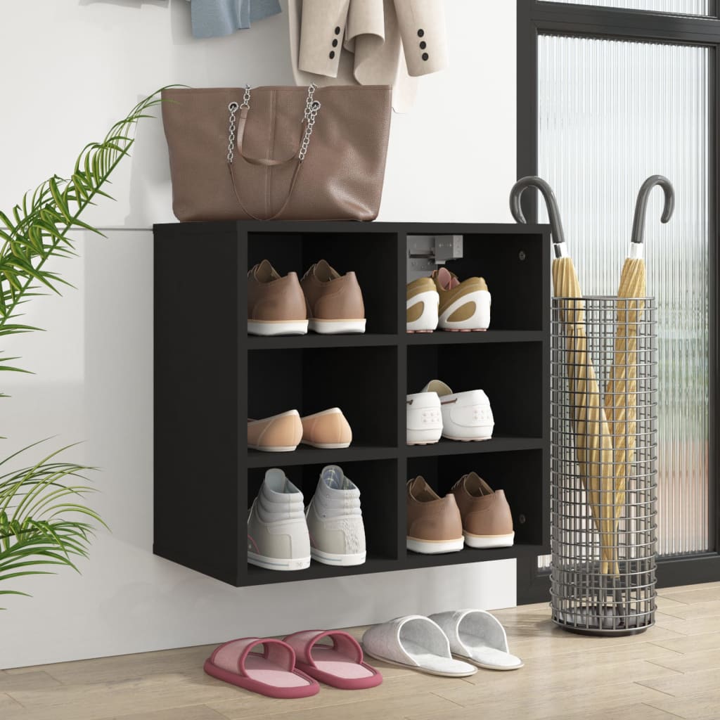 Shoe Cabinet Black 20.7x11.8x19.7