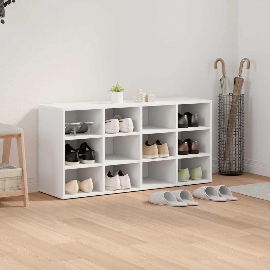 Shoe Cabinet White 40.55 x 11.81 x 20.08 in Engineered Wood
