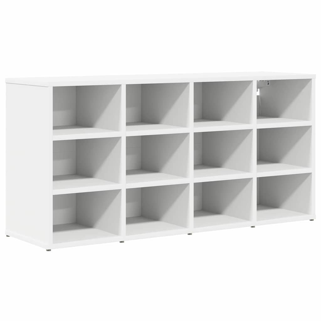 Shoe Cabinet White 40.55 x 11.81 x 20.08 in Engineered Wood