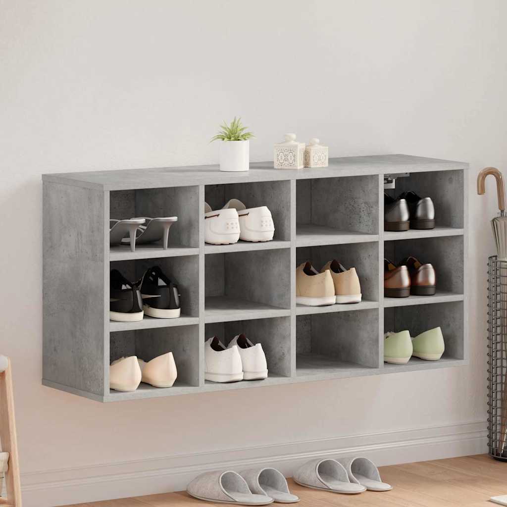 Shoe Cabinet with Shelf Concrete grey 40.55 x 11.81 x 20.08 in