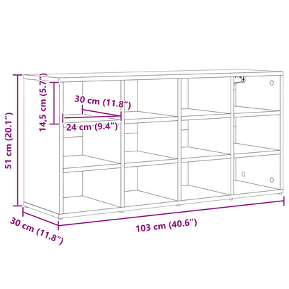 Shoe Cabinet with Shelf Concrete grey 40.55 x 11.81 x 20.08 in