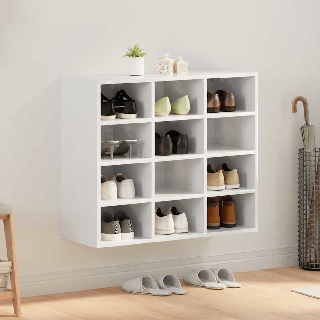Shoe Cabinet White 30.51 x 11.81 x 26.38 in Engineered Wood