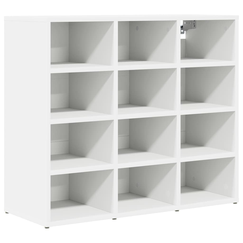 Shoe Cabinet White 30.51 x 11.81 x 26.38 in Engineered Wood