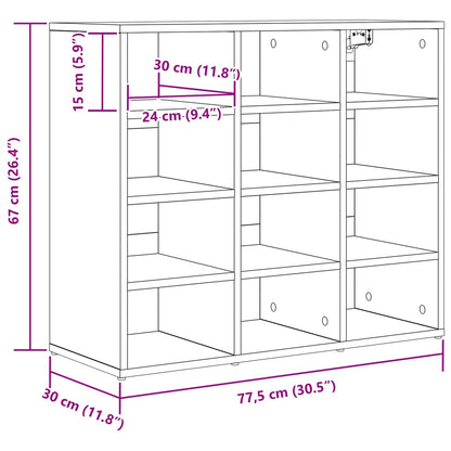 Shoe Cabinet White 30.51 x 11.81 x 26.38 in Engineered Wood