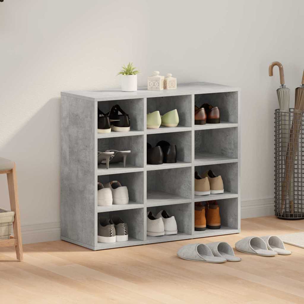 Shoe Cabinet with Shelf Concrete grey 30.51 x 11.81 x 26.38 in