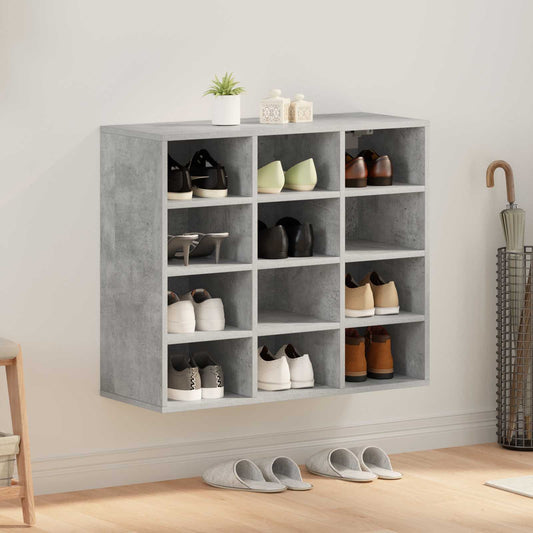 Shoe Cabinet with Shelf Concrete grey 30.51 x 11.81 x 26.38 in
